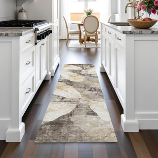 Piper Looms Chantille Floral ACN2172 Brown Machine Washable Area Rug Runner Lifestyle Image Feature