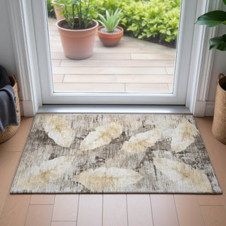 Piper Looms Chantille Floral ACN2172 Brown Machine Washable Area Rug Scatter Lifestyle Image Feature