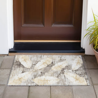 Piper Looms Chantille Floral ACN2172 Brown Machine Washable Area Rug Scatter Outdoor Lifestyle Image Feature