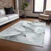 Piper Looms Chantille Floral ACN2172 Teal Machine Washable Area Rug Lifestyle Image Feature