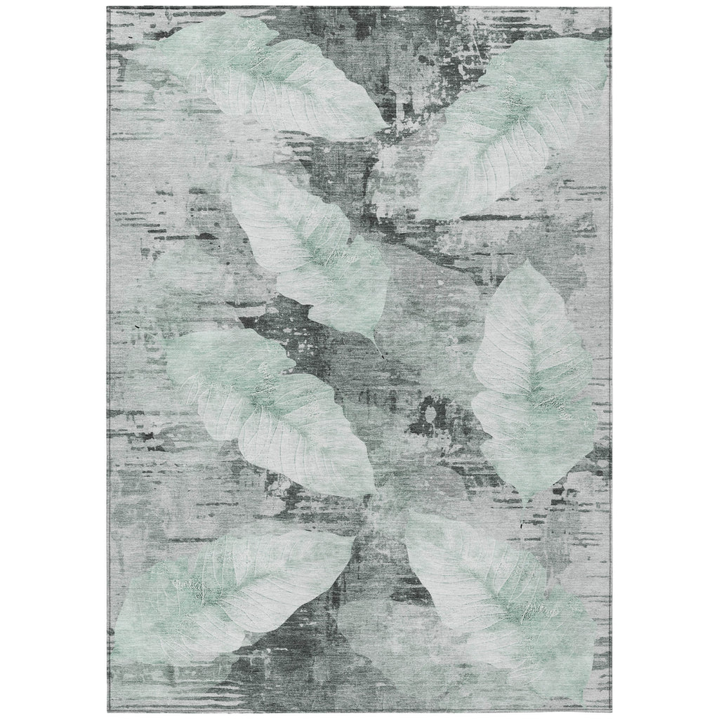 Piper Looms Chantille Floral ACN2172 Teal Machine Washable Area Rug main image