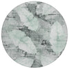 Piper Looms Chantille Floral ACN2172 Teal Machine Washable Area Rug Round Main Image