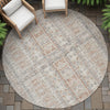 Piper Looms Chantille Stripes ACN2173 Beige Machine Washable Area Rug Round Outdoor Lifestyle Image Feature