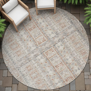 Piper Looms Chantille Stripes ACN2173 Beige Machine Washable Area Rug Round Outdoor Lifestyle Image Feature