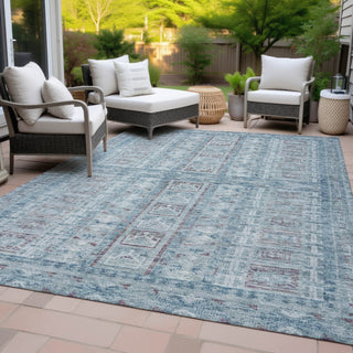 Piper Looms Chantille Stripes ACN2173 Blue Machine Washable Area Rug Outdoor Lifestyle Image Feature
