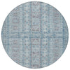 Piper Looms Chantille Stripes ACN2173 Blue Machine Washable Area Rug Round Main Image