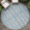 Piper Looms Chantille Stripes ACN2173 Blue Machine Washable Area Rug Round Outdoor Lifestyle Image Feature