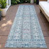 Piper Looms Chantille Stripes ACN2173 Blue Machine Washable Area Rug Runner Outdoor Lifestyle Image Feature