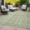 Piper Looms Chantille Stripes ACN2173 Green Machine Washable Area Rug Outdoor Lifestyle Image Feature