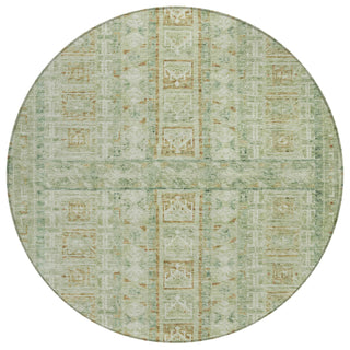 Piper Looms Chantille Stripes ACN2173 Green Machine Washable Area Rug Round Main Image