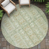 Piper Looms Chantille Stripes ACN2173 Green Machine Washable Area Rug Round Outdoor Lifestyle Image Feature
