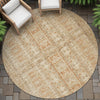 Piper Looms Chantille Stripes ACN2173 Paprika Machine Washable Area Rug Round Outdoor Lifestyle Image Feature