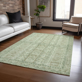 Piper Looms Chantille Stripes ACN2173 Sage Machine Washable Area Rug Lifestyle Image Feature