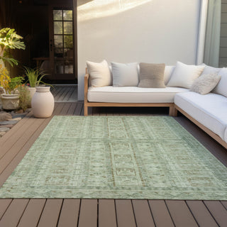 Piper Looms Chantille Stripes ACN2173 Sage Machine Washable Area Rug Outdoor Lifestyle Image Feature