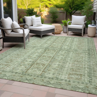 Piper Looms Chantille Stripes ACN2173 Sage Machine Washable Area Rug Outdoor Lifestyle Image Feature