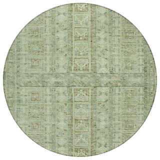Piper Looms Chantille Stripes ACN2173 Sage Machine Washable Area Rug Round Main Image