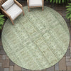 Piper Looms Chantille Stripes ACN2173 Sage Machine Washable Area Rug Round Outdoor Lifestyle Image Feature