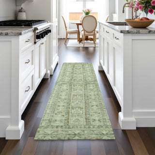 Piper Looms Chantille Stripes ACN2173 Sage Machine Washable Area Rug Runner Lifestyle Image Feature