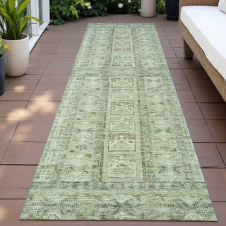 Piper Looms Chantille Stripes ACN2173 Sage Machine Washable Area Rug Runner Outdoor Lifestyle Image Feature