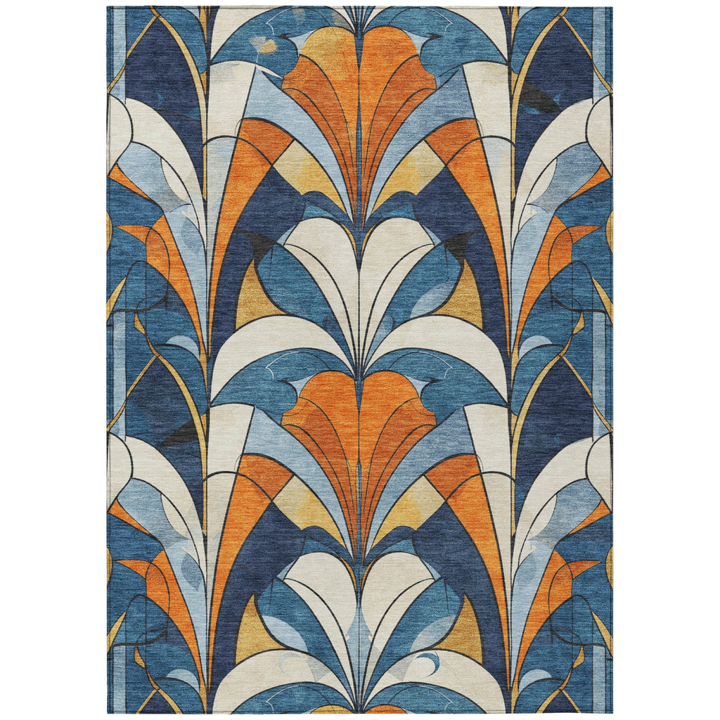 Piper Looms Chantille Modern ACN2174 Blue Machine Washable Area Rug main image