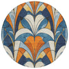 Piper Looms Chantille Modern ACN2174 Blue Machine Washable Area Rug Round Main Image
