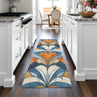 Piper Looms Chantille Modern ACN2174 Blue Machine Washable Area Rug Runner Lifestyle Image Feature