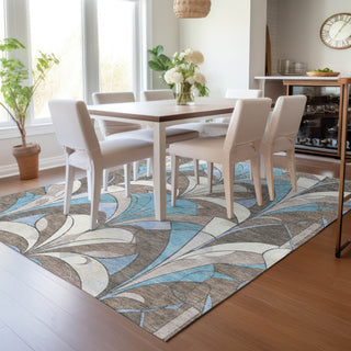 Piper Looms Chantille Modern ACN2174 Brown Machine Washable Area Rug Lifestyle Image Feature
