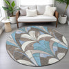 Piper Looms Chantille Modern ACN2174 Brown Machine Washable Area Rug Round Lifestyle Image Feature