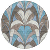 Piper Looms Chantille Modern ACN2174 Brown Machine Washable Area Rug Round Main Image