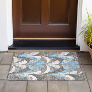 Piper Looms Chantille Modern ACN2174 Brown Machine Washable Area Rug Scatter Outdoor Lifestyle Image Feature