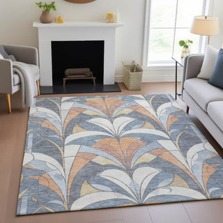 Piper Looms Chantille Modern ACN2174 Denim Machine Washable Area Rug Lifestyle Image Feature