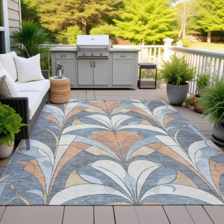 Piper Looms Chantille Modern ACN2174 Denim Machine Washable Area Rug Outdoor Lifestyle Image Feature