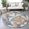 Piper Looms Chantille Modern ACN2174 Denim Machine Washable Area Rug Round Lifestyle Image Feature
