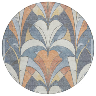 Piper Looms Chantille Modern ACN2174 Denim Machine Washable Area Rug Round Main Image