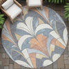 Piper Looms Chantille Modern ACN2174 Denim Machine Washable Area Rug Round Outdoor Lifestyle Image Feature