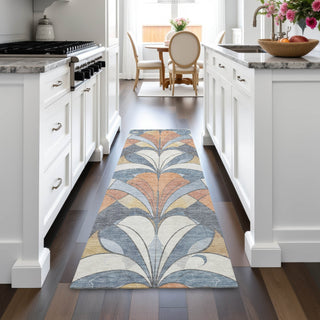Piper Looms Chantille Modern ACN2174 Denim Machine Washable Area Rug Runner Lifestyle Image Feature