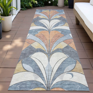 Piper Looms Chantille Modern ACN2174 Denim Machine Washable Area Rug Runner Outdoor Lifestyle Image Feature