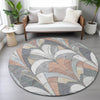 Piper Looms Chantille Modern ACN2174 Gray Machine Washable Area Rug Round Lifestyle Image Feature