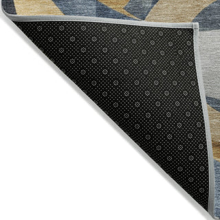Piper Looms Chantille Geometric ACN2175 Blue Machine Washable Area Rug Backing Image
