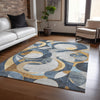 Piper Looms Chantille Geometric ACN2175 Blue Machine Washable Area Rug Lifestyle Image Feature