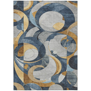 Piper Looms Chantille Geometric ACN2175 Blue Machine Washable Area Rug main image