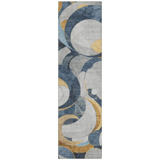 Piper Looms Chantille Geometric ACN2175 Blue Machine Washable Area Rug Runner Main Image