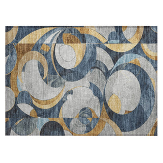 Piper Looms Chantille Geometric ACN2175 Blue Machine Washable Area Rug Scatter Main Image