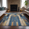 Piper Looms Chantille Geometric ACN2176 Blue Machine Washable Area Rug Lifestyle Image Feature