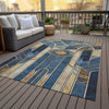 Piper Looms Chantille Geometric ACN2176 Blue Machine Washable Area Rug Outdoor Lifestyle Image Feature