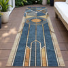Piper Looms Chantille Geometric ACN2176 Blue Machine Washable Area Rug Runner Outdoor Lifestyle Image Feature