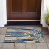 Piper Looms Chantille Geometric ACN2176 Blue Machine Washable Area Rug Scatter Outdoor Lifestyle Image Feature