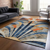 Piper Looms Chantille Geometric ACN2177 Navy Machine Washable Area Rug Lifestyle Image Feature