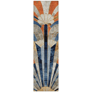 Piper Looms Chantille Geometric ACN2177 Navy Machine Washable Area Rug Runner Main Image