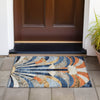Piper Looms Chantille Geometric ACN2177 Navy Machine Washable Area Rug Scatter Outdoor Lifestyle Image Feature